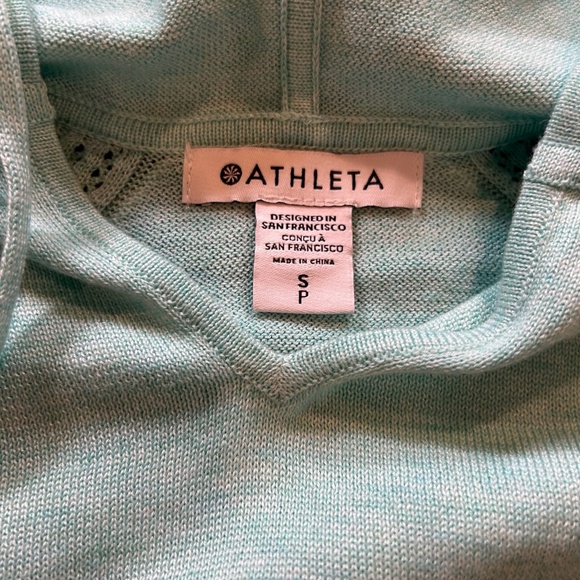 Athleta Evergreen Hoodie Sweater Mint Green Size Small - Picture 4 of 8